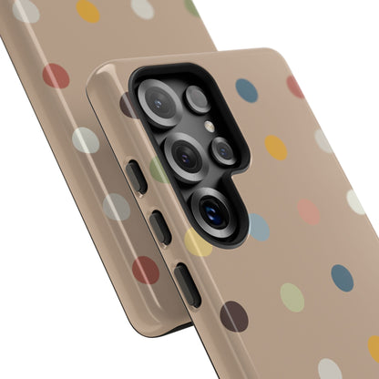 Polka Beige Tough Mobile Phone Case