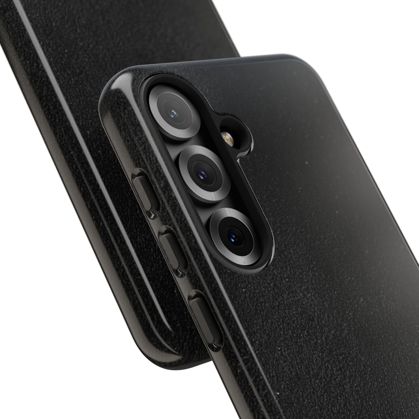 Suede Effect Black Tough Mobile Phone Case