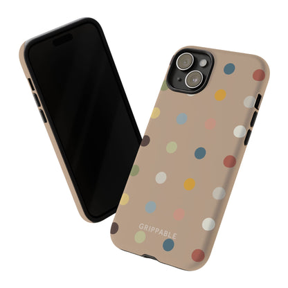 Polka Beige Tough Mobile Phone Case