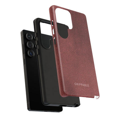 Suede Effect Maroon Tough Mobile Phone Case