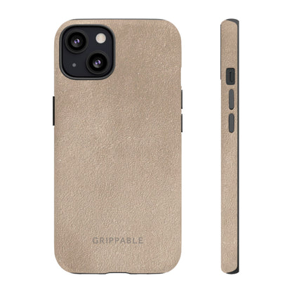 Suede Effect Beige Tough Mobile Phone Case
