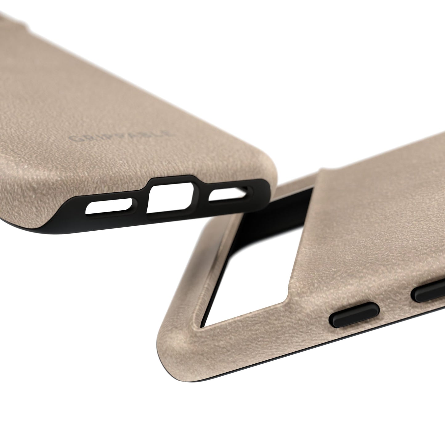 Suede Effect Beige Tough Mobile Phone Case