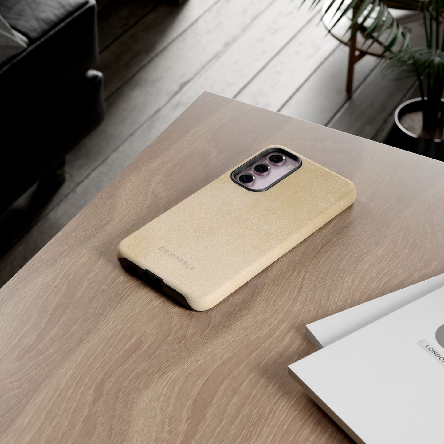 Suede Effect Ecru Tough Mobile Phone Case