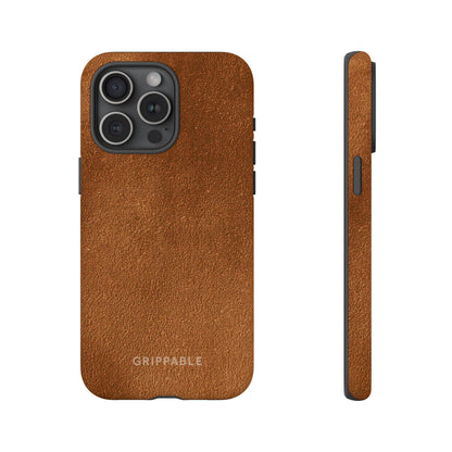 Suede Effect Tan Tough Mobile Phone Case