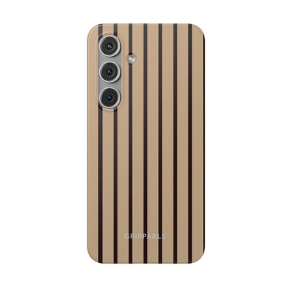 Mocha Pinstripe Clear Mobile Phone Case