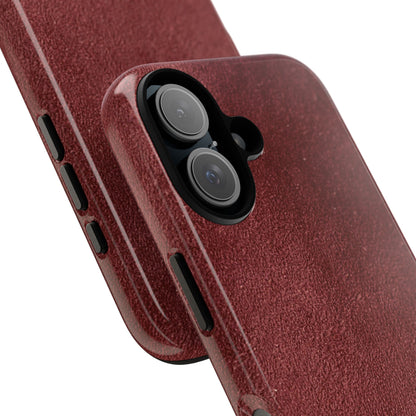 Suede Effect Maroon Tough Mobile Phone Case