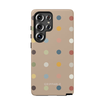 Polka Beige Tough Mobile Phone Case