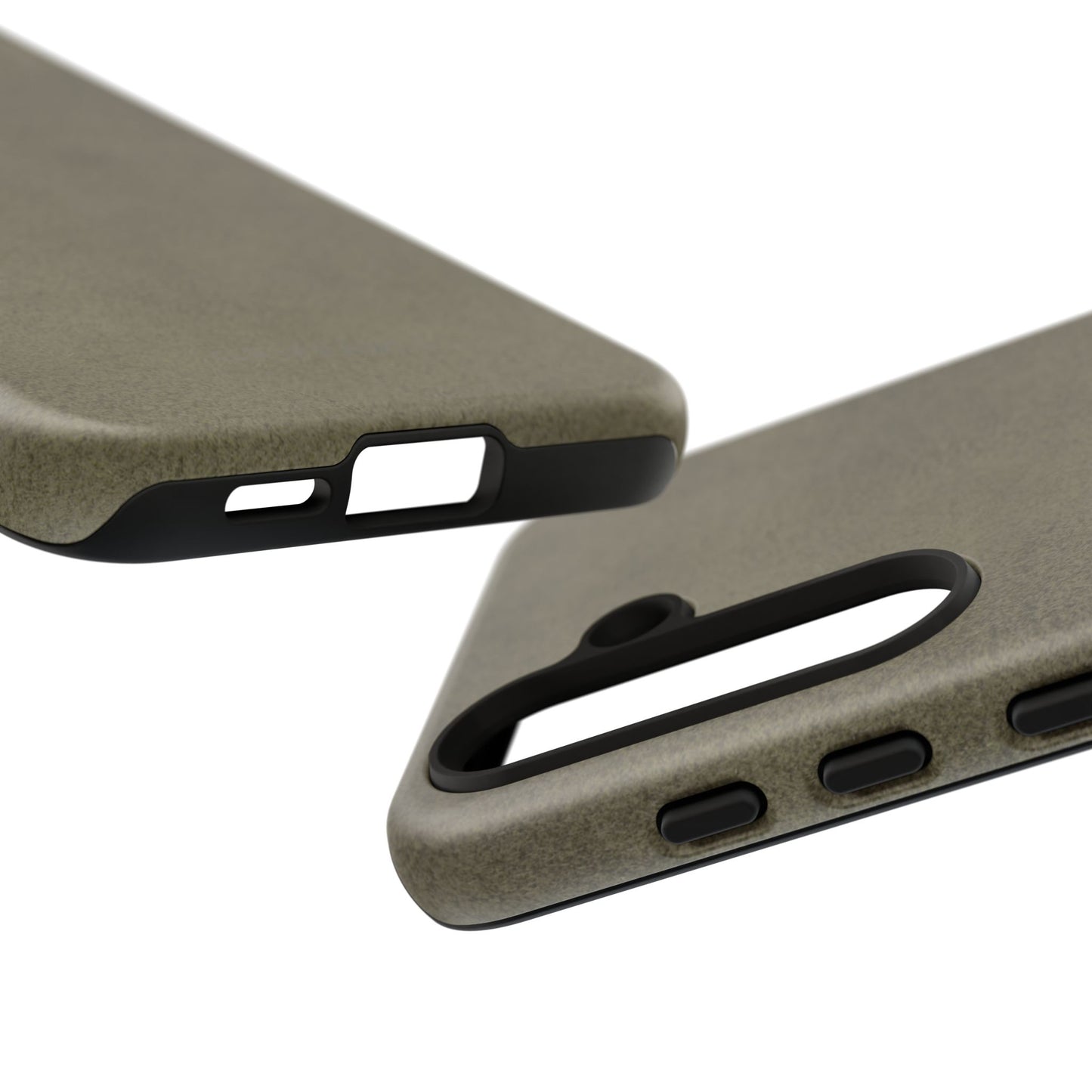 Suede Effect Khaki Tough Mobile Phone Case
