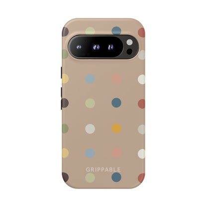 Polka Beige Tough Mobile Phone Case