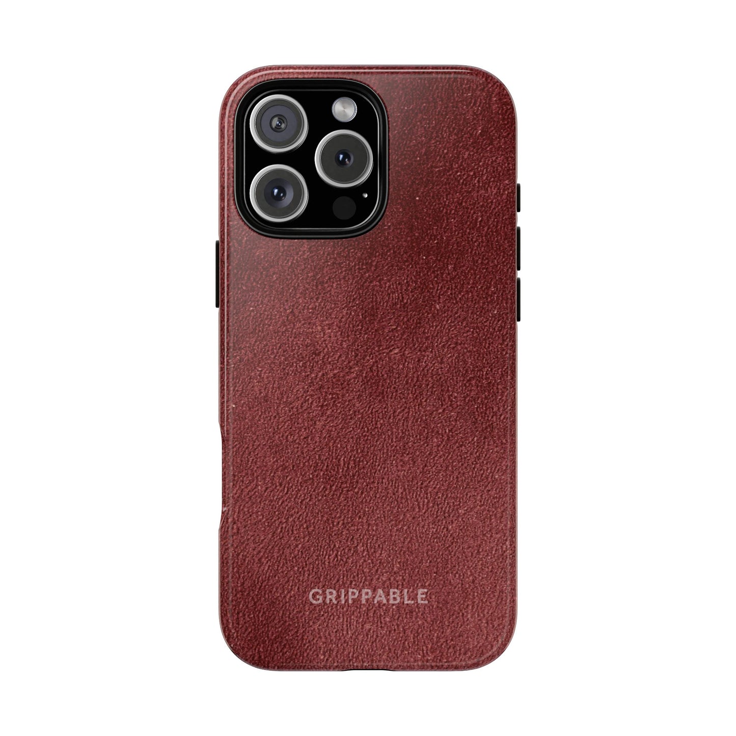 Suede Effect Maroon Tough Mobile Phone Case