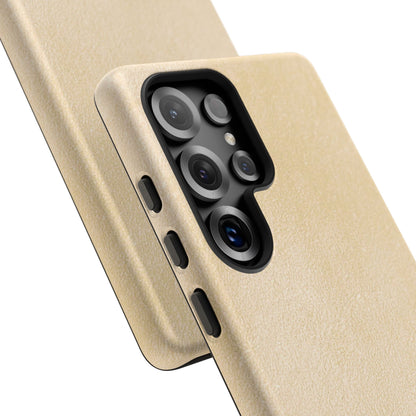 Suede Effect Ecru Tough Mobile Phone Case