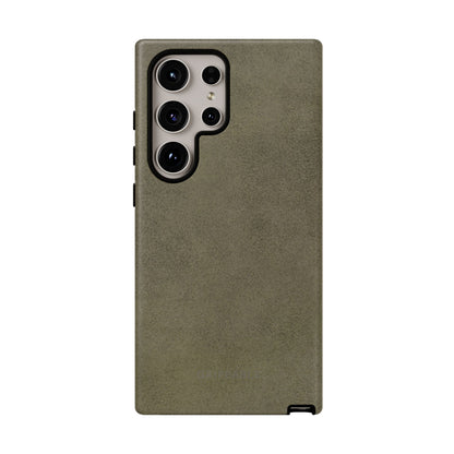 Suede Effect Khaki Tough Mobile Phone Case