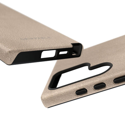Suede Effect Beige Tough Mobile Phone Case