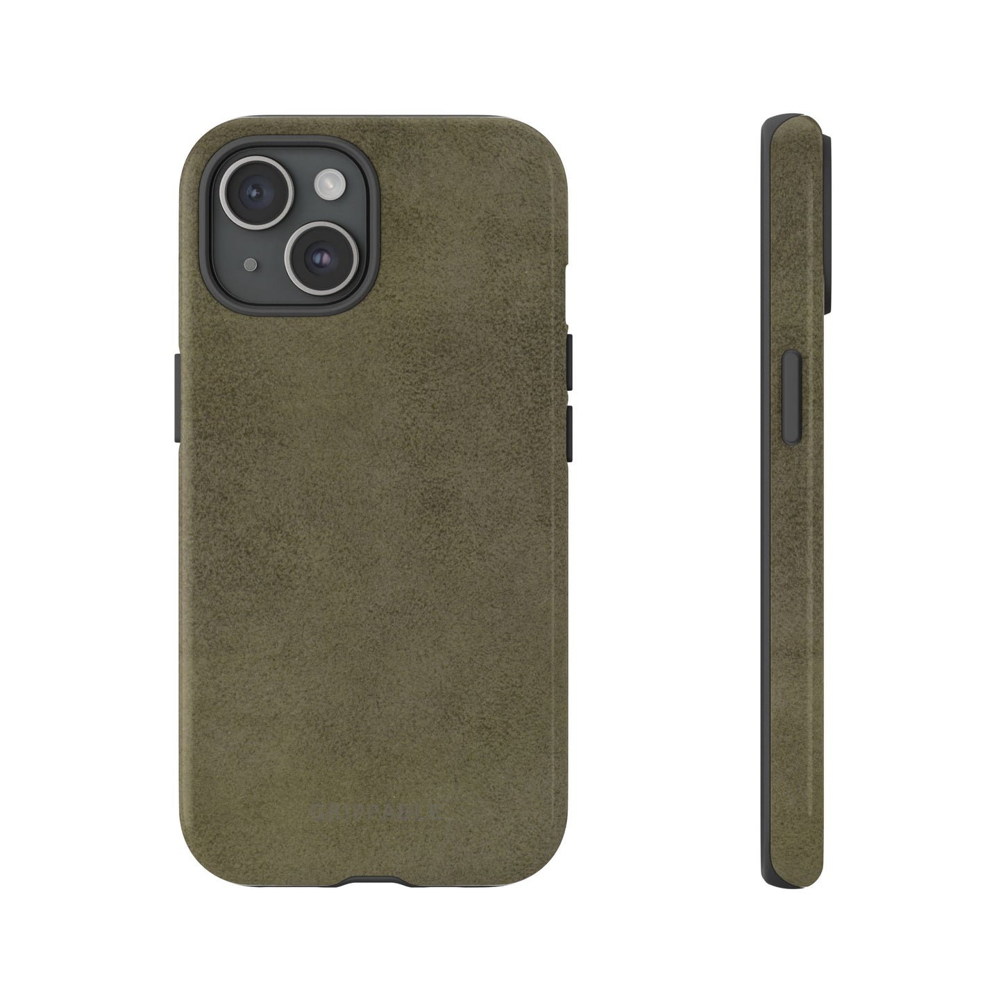 Suede Effect Khaki Tough Mobile Phone Case