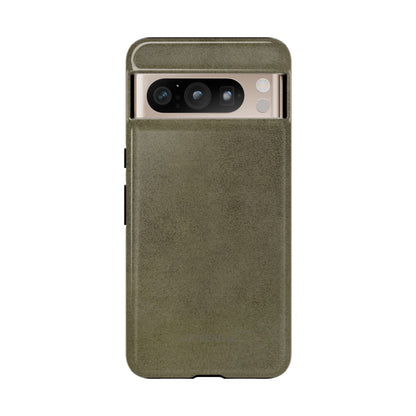 Suede Effect Khaki Tough Mobile Phone Case