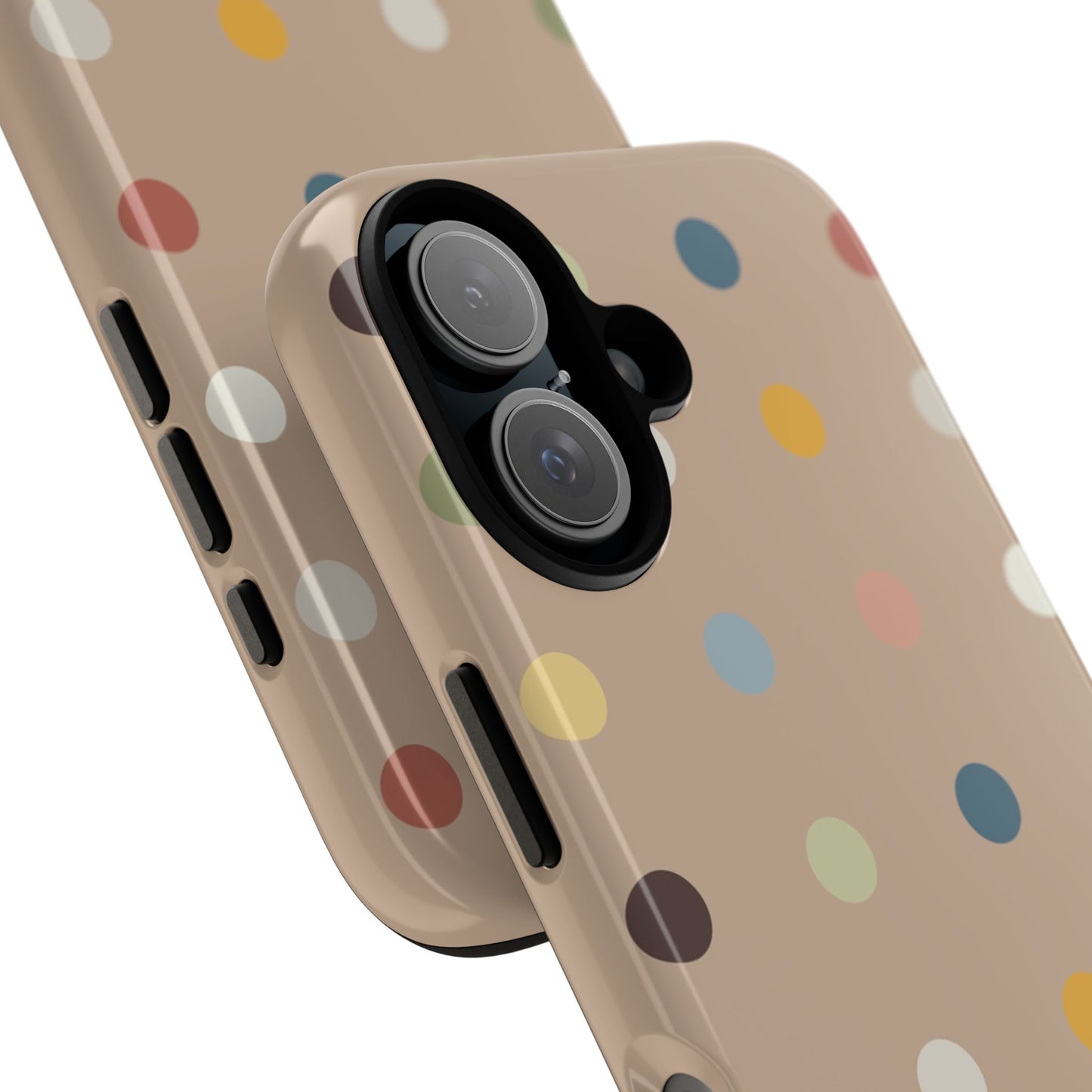 Polka Beige Tough Mobile Phone Case