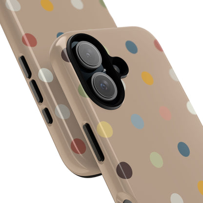 Polka Beige Tough Mobile Phone Case