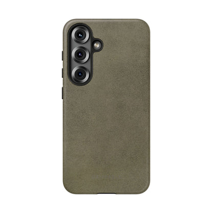 Suede Effect Khaki Tough Mobile Phone Case