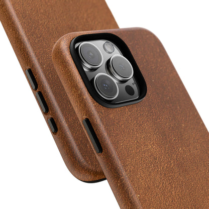 Suede Effect Tan Tough Mobile Phone Case