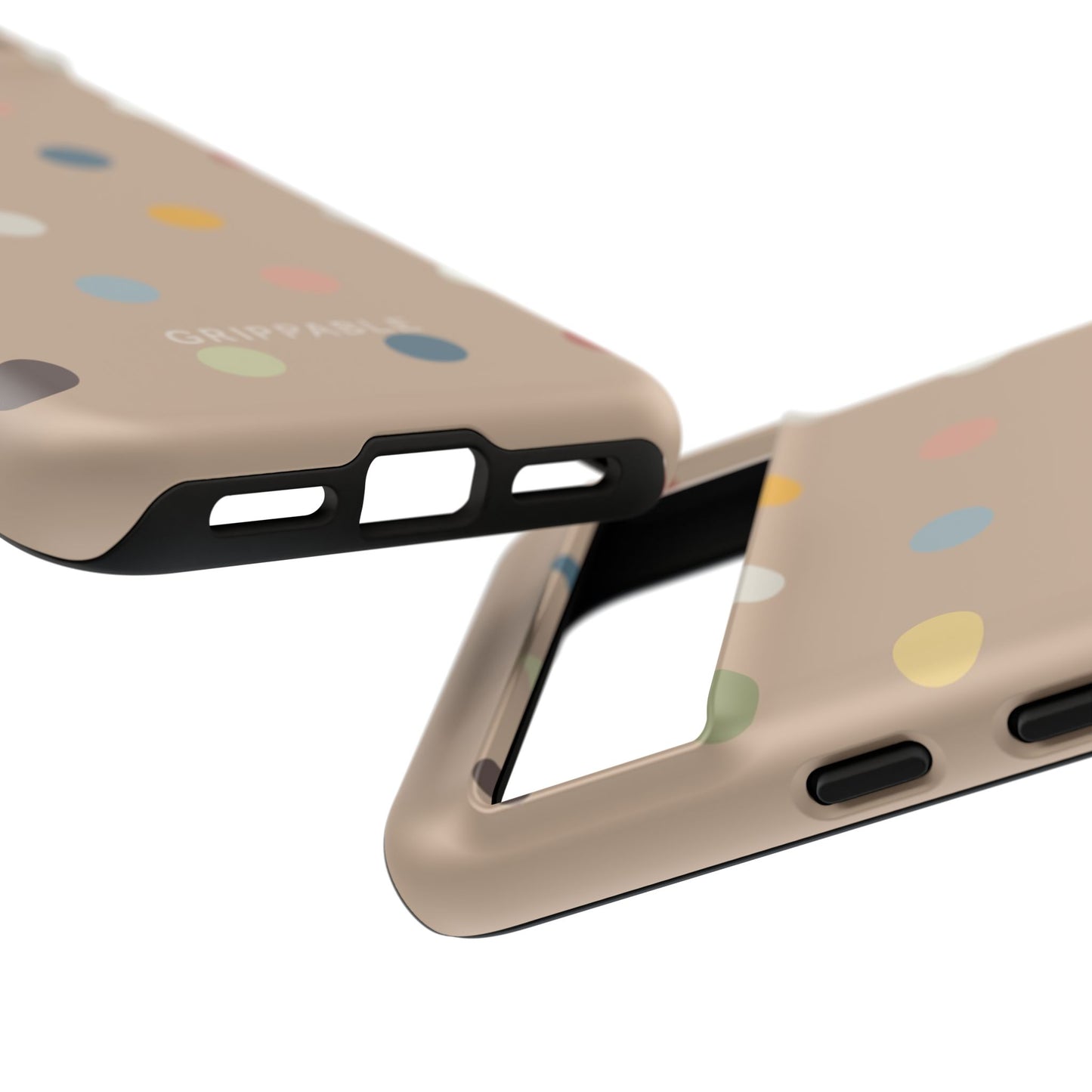 Polka Beige Tough Mobile Phone Case