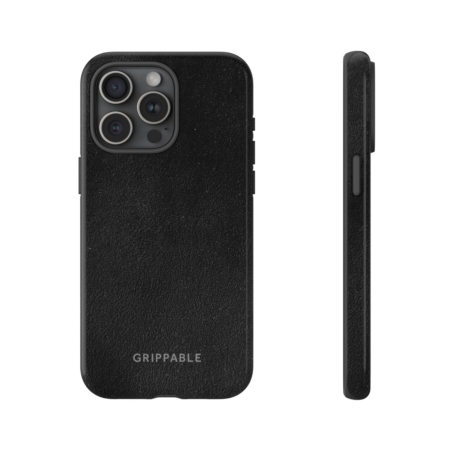 Suede Effect Black Tough Mobile Phone Case