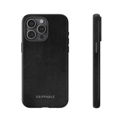 Suede Effect Black Tough Mobile Phone Case
