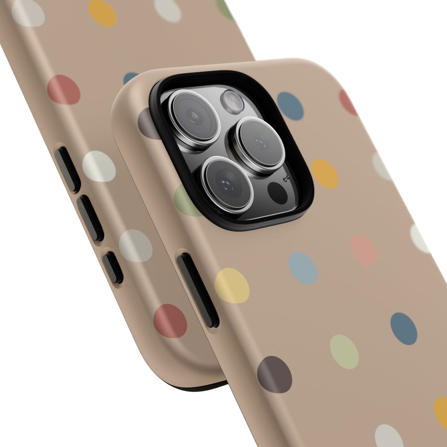 Polka Beige Tough Mobile Phone Case