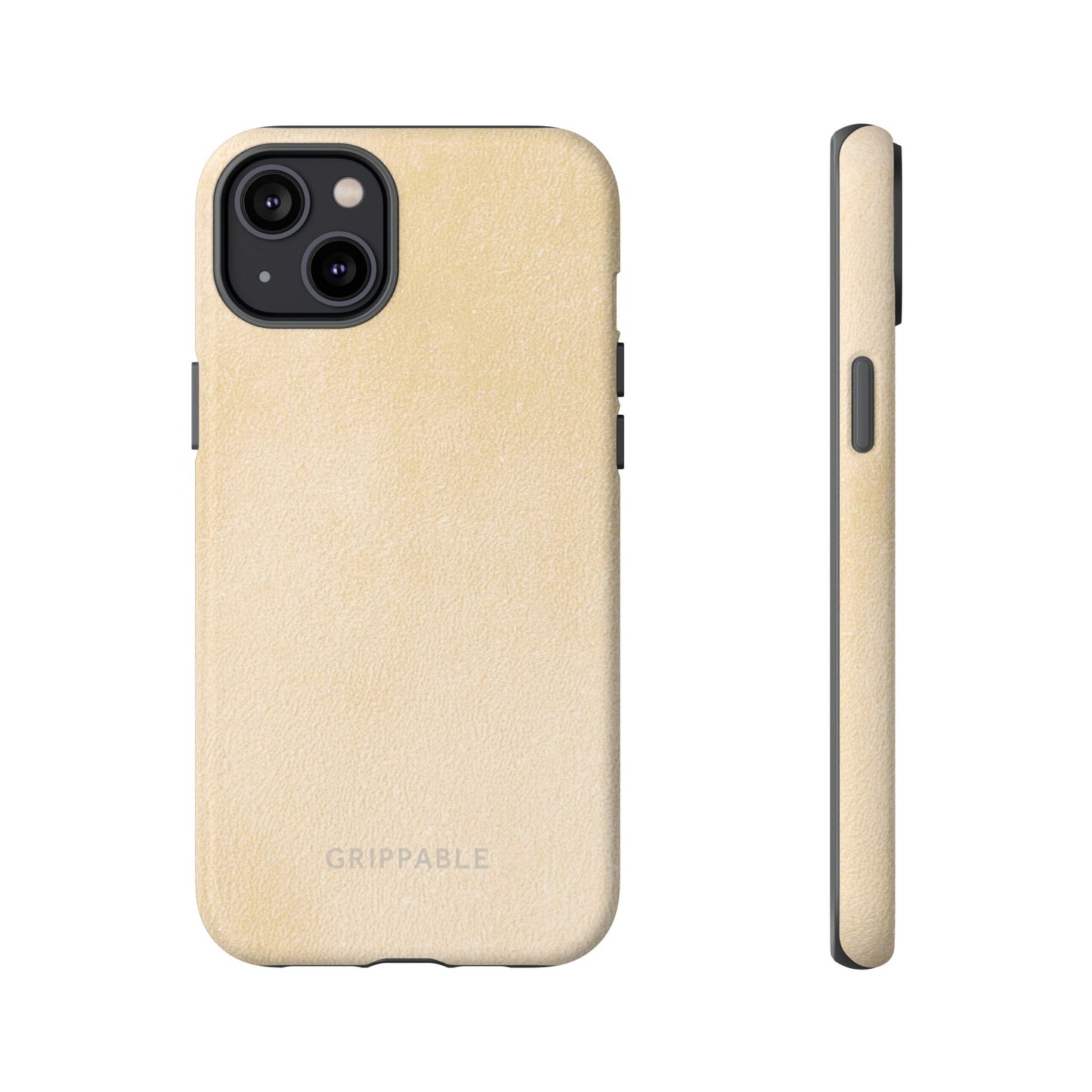 Suede Effect Ecru Tough Mobile Phone Case