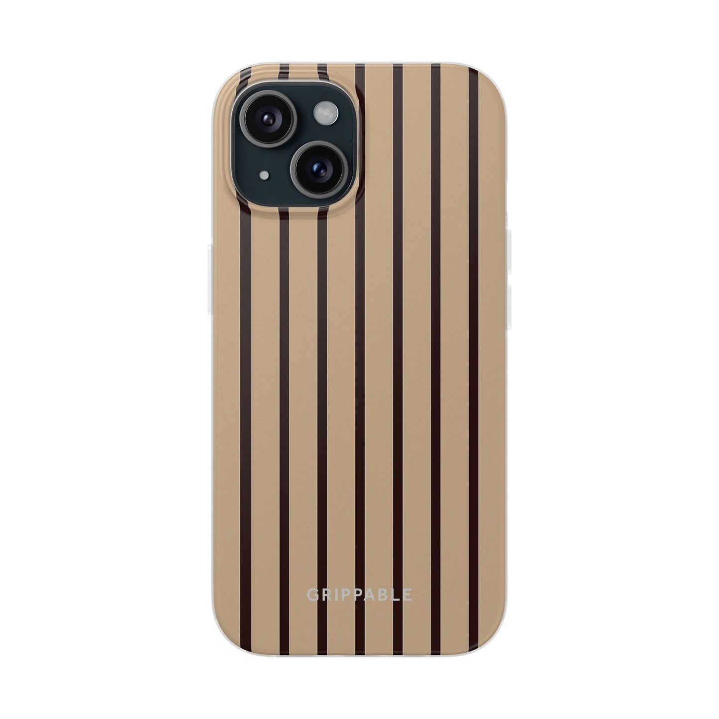 Mocha Pinstripe Clear Mobile Phone Case