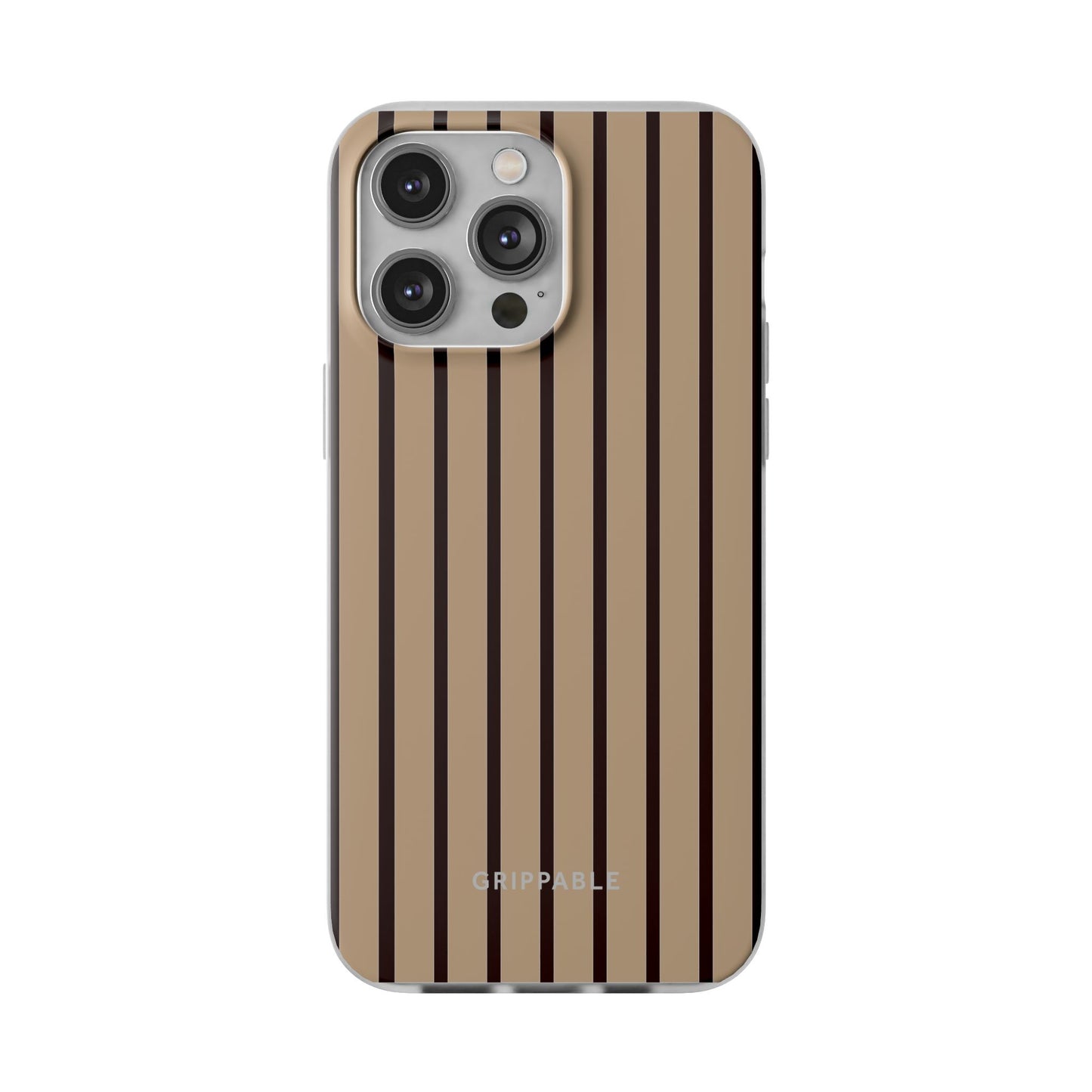 Mocha Pinstripe Clear Mobile Phone Case