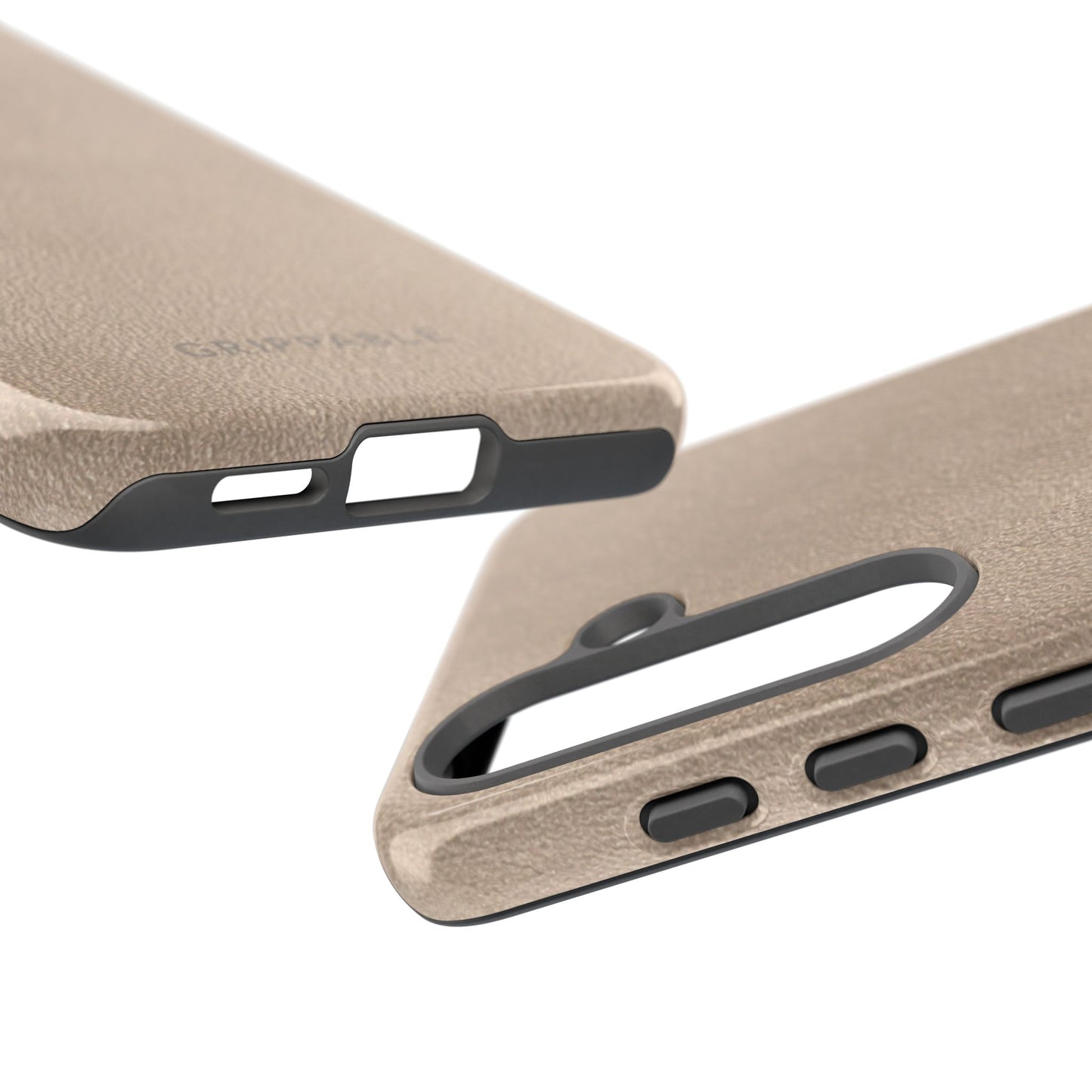 Suede Effect Beige Tough Mobile Phone Case