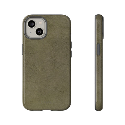 Suede Effect Khaki Tough Mobile Phone Case