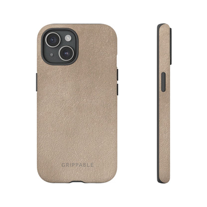 Suede Effect Beige Tough Mobile Phone Case