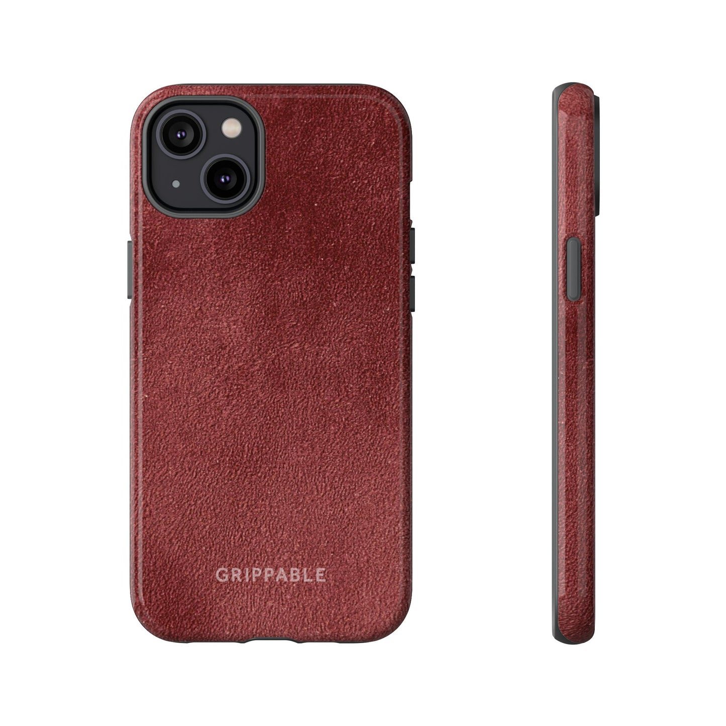 Suede Effect Maroon Tough Mobile Phone Case