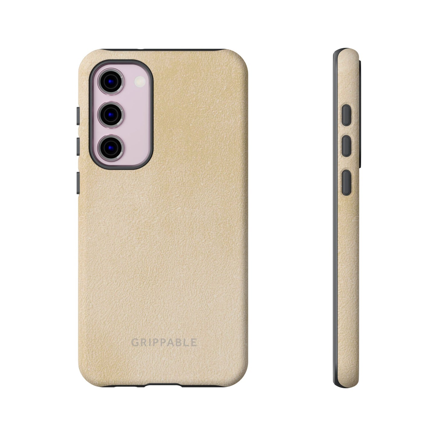 Suede Effect Ecru Tough Mobile Phone Case