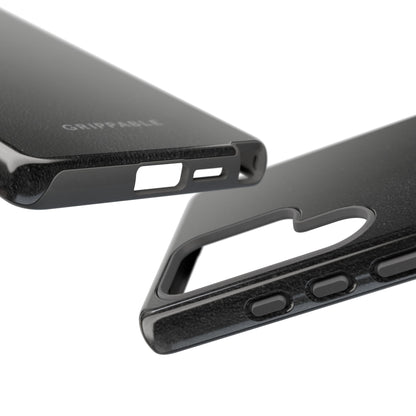 Suede Effect Black Tough Mobile Phone Case