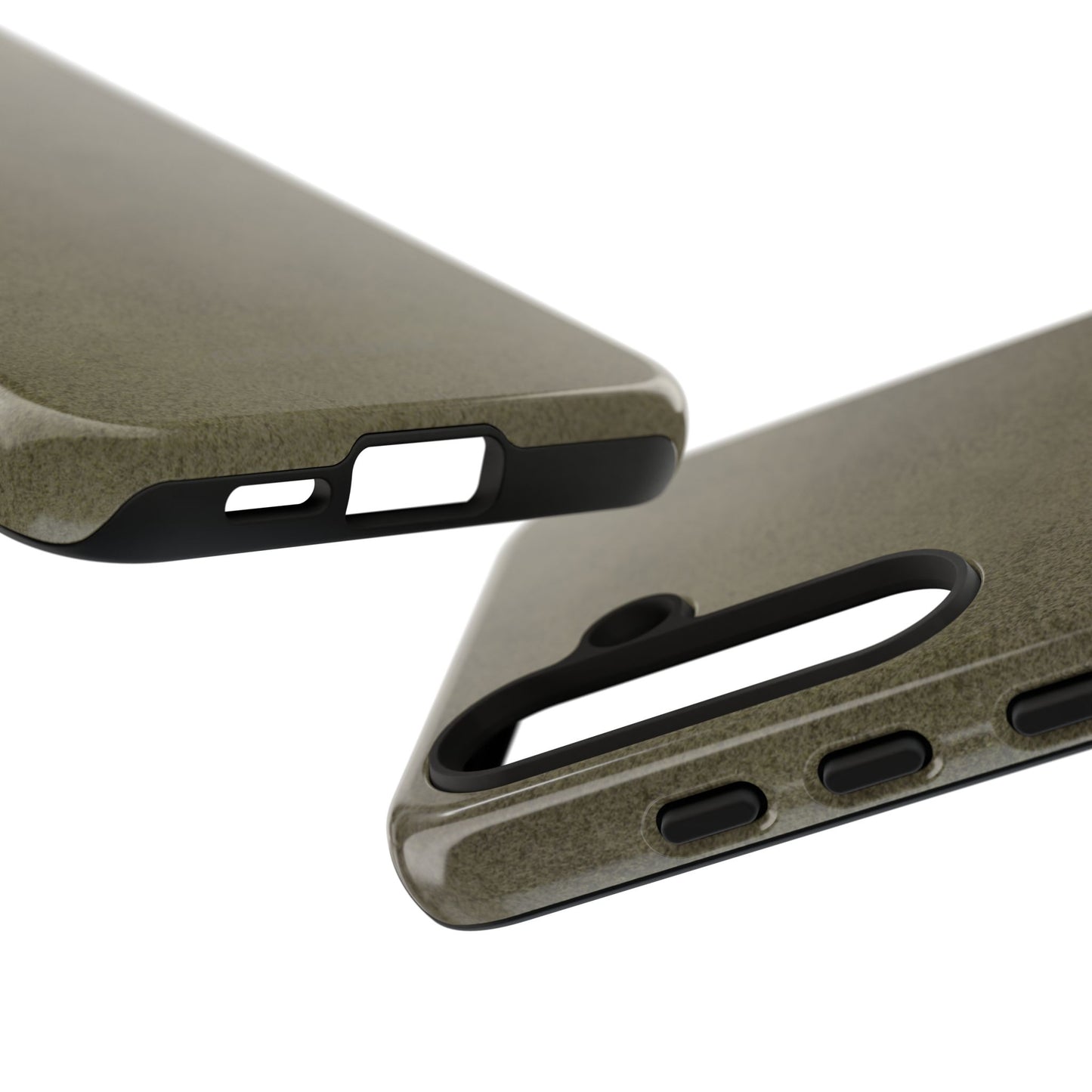 Suede Effect Khaki Tough Mobile Phone Case