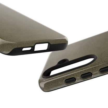 Suede Effect Khaki Tough Mobile Phone Case