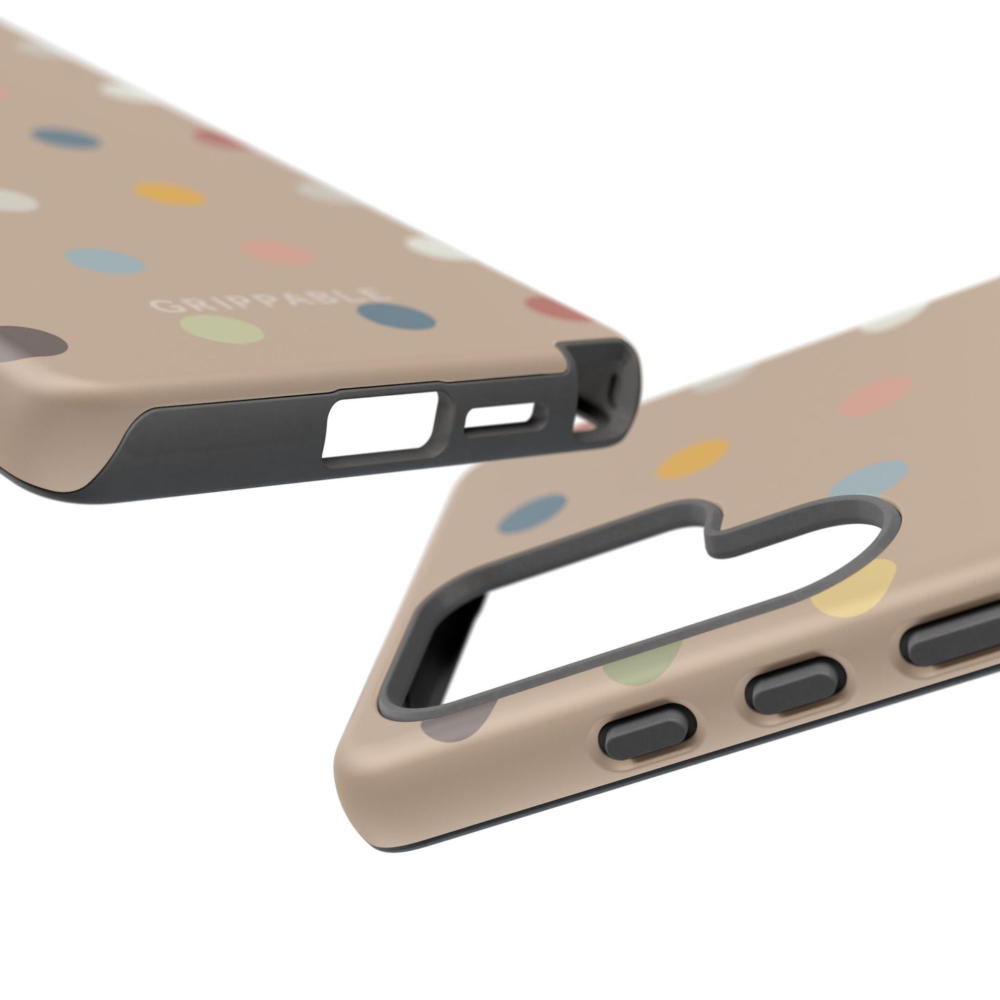Polka Beige Tough Mobile Phone Case
