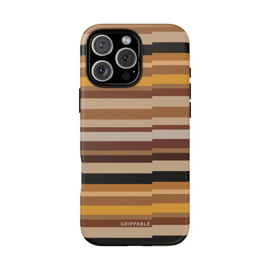 Phone case with striped pattern on a white background