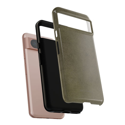Suede Effect Khaki Tough Mobile Phone Case