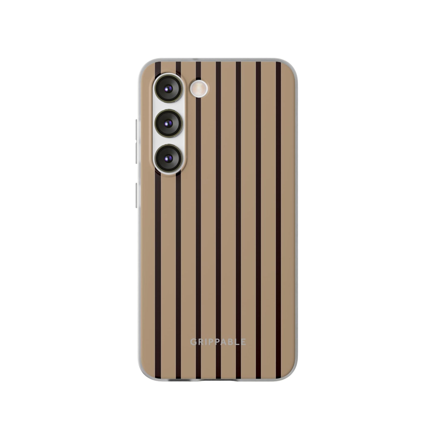 Mocha Pinstripe Clear Mobile Phone Case