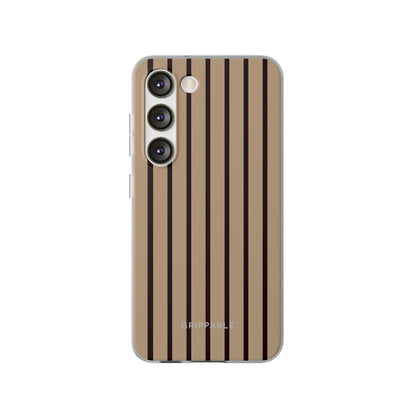 Mocha Pinstripe Clear Mobile Phone Case