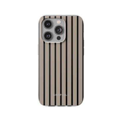 Biscuit Pinstripe Clear Mobile Phone Case