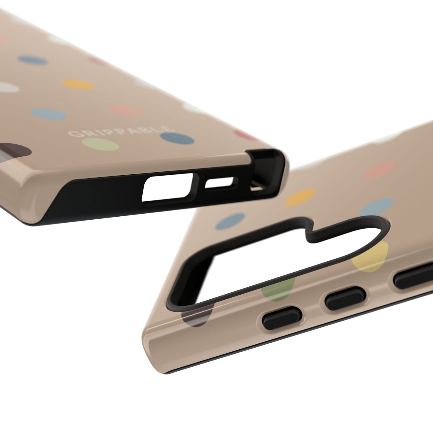 Polka Beige Tough Mobile Phone Case