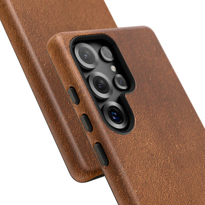 Suede Effect Tan Tough Mobile Phone Case