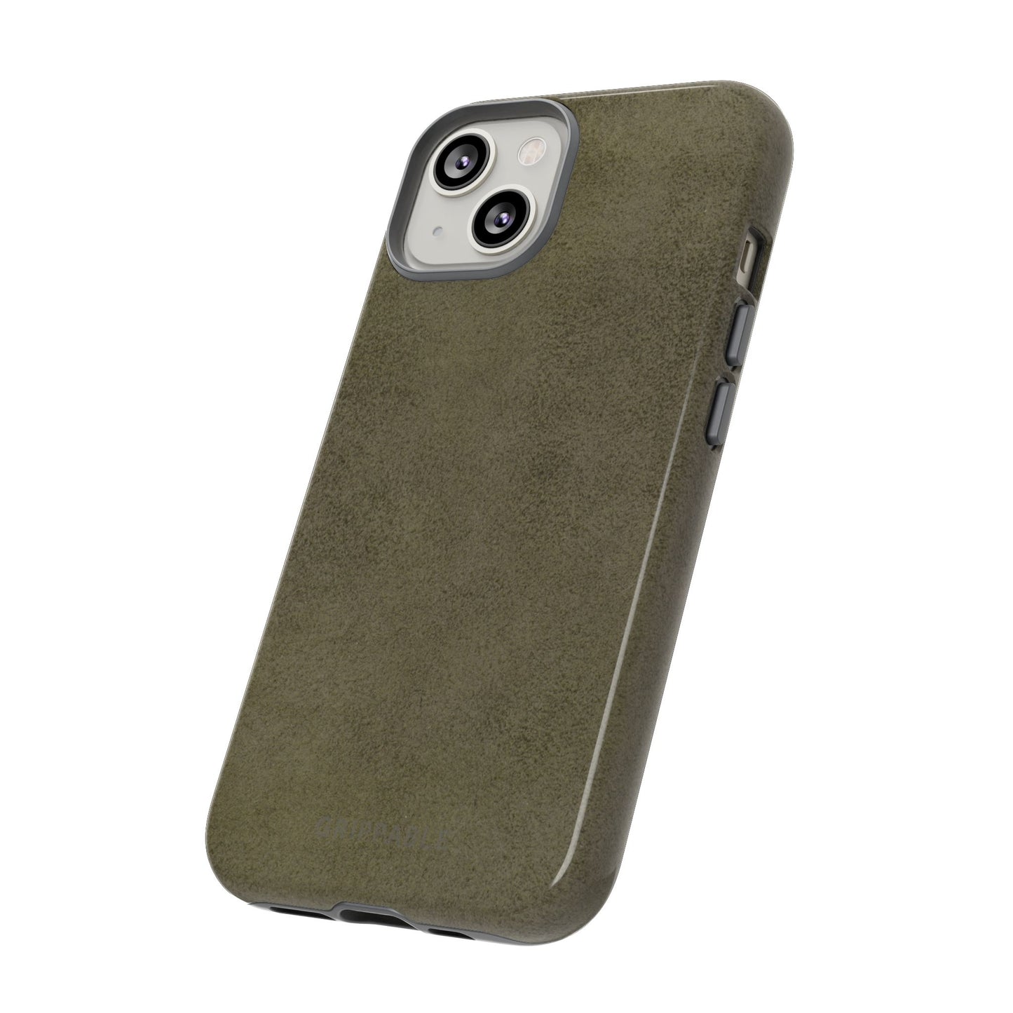 Suede Effect Khaki Tough Mobile Phone Case