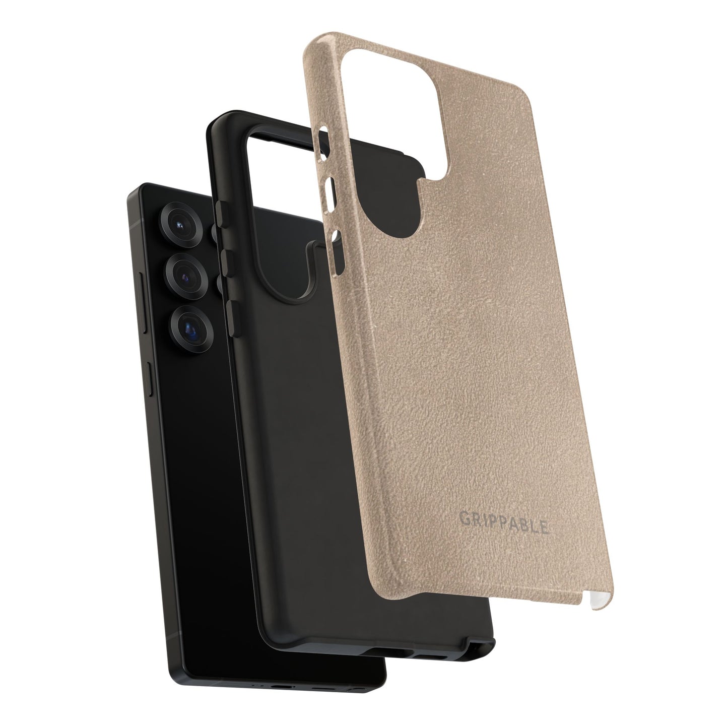 Suede Effect Beige Tough Mobile Phone Case