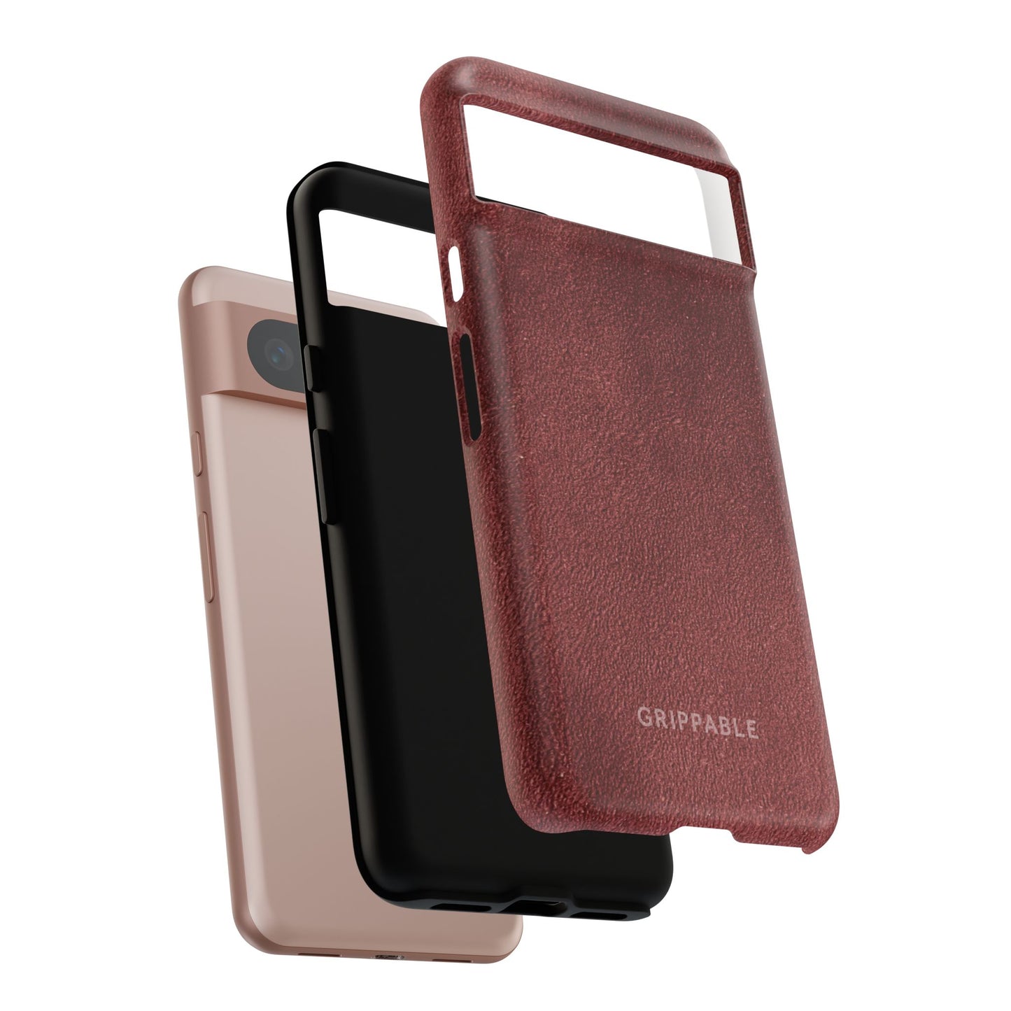 Suede Effect Maroon Tough Mobile Phone Case