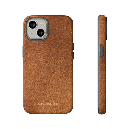 Suede Effect Tan Tough Mobile Phone Case
